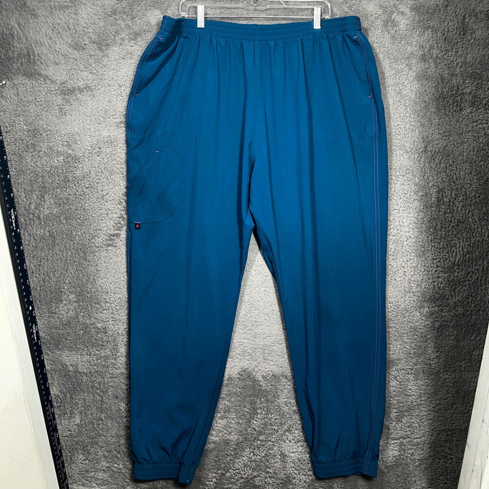 Scrubstar Scrub Pants Womens 3XL Ocean Blue Jogger Cargo Stretch‎ WM13P266B
